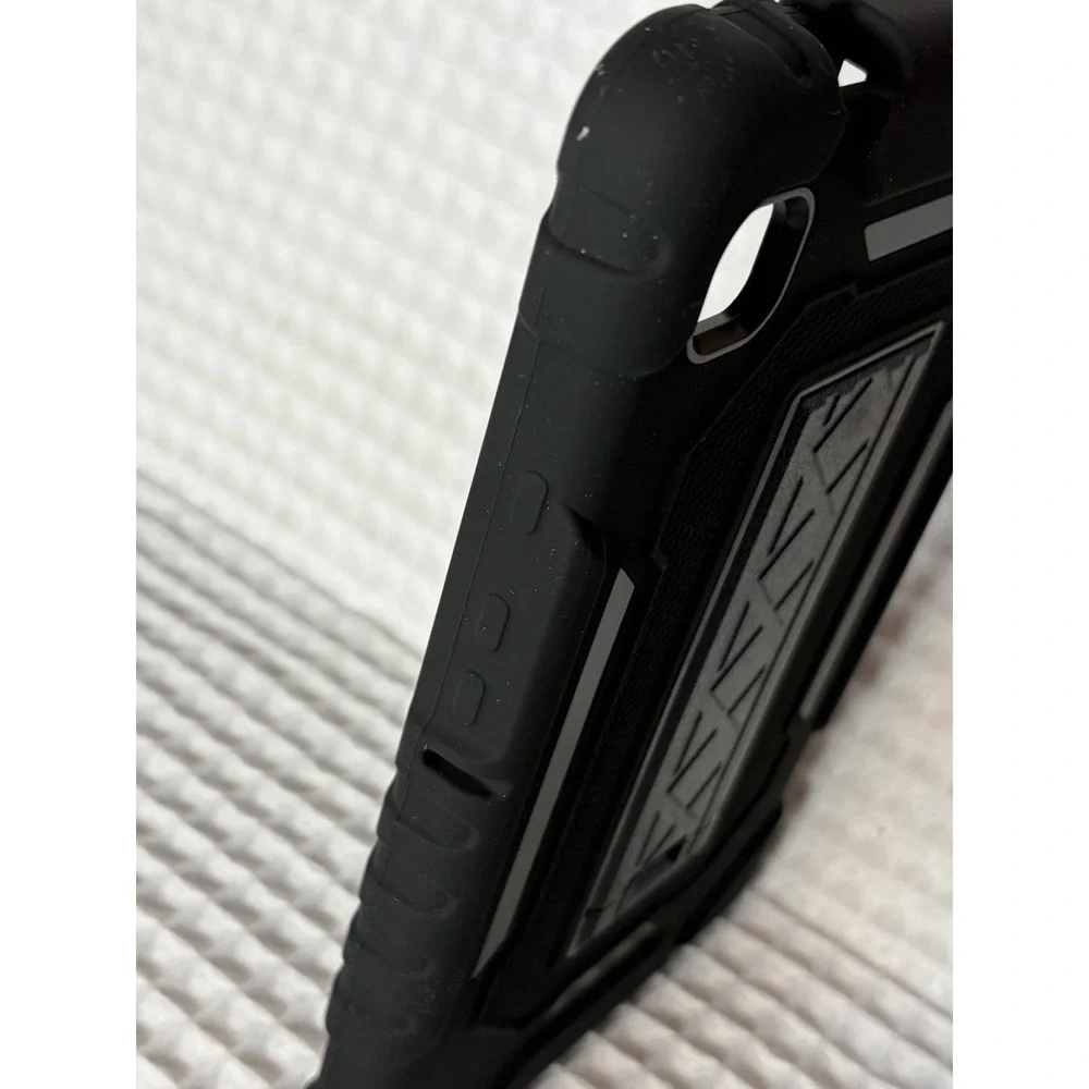 Black Rugged Shockproof Silicone Tablet Case with Integrated Stand